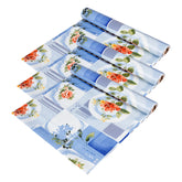 Heart Home Shelf Liner | Kitchen Cabinet Shelf Protector | Kitchen Liners for Cabinets and Drawers | Drawer Liner Mat | Flower Check Shelf Liner Roll | Cabinet Mat | 3 MTR | Pack of 3 | Blue